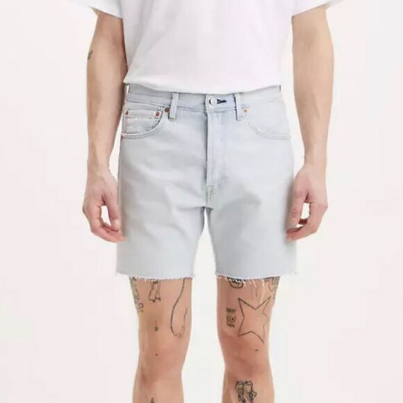 LEVI’S Premium 501® ’93 Shorts Size 28 Light Indigo Stonewashed Blue Cutoffs - Picture 1 of 6